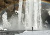 Waterfall during the winter time as seen in Iceland in february