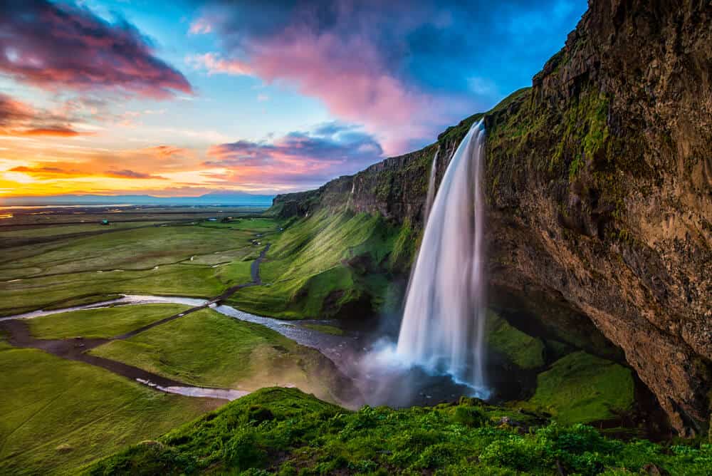 Seljalandsfoss waterfall during shoulder season in Iceland